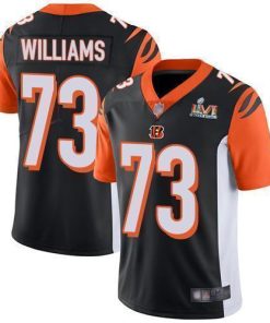 Nike Cincinnati Bengals #73 Jonah Williams Black Team Color Super Bowl LVI Patch Men's Stitched NFL Vapor Untouchable Limited Jersey Men's