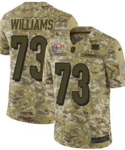 Nike Cincinnati Bengals #73 Jonah Williams Camo Super Bowl LVI Patch Men's Stitched NFL Limited 2018 Salute To Service Jersey Men's