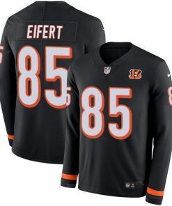 Nike Cincinnati Bengals #85 Tyler Eifert Black Team Color Men's Stitched NFL Limited Therma Long Sleeve Jersey Men's