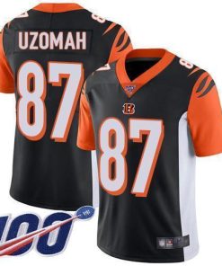 Nike Cincinnati Bengals #87 C.J. Uzomah Black Team Color Men's Stitched NFL 100th Season Vapor Limited Jersey Men's