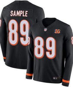 Nike Cincinnati Bengals #89 Drew Sample Black Team Color Men's Stitched NFL Limited Therma Long Sleeve Jersey Men's
