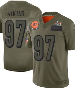 Nike Cincinnati Bengals #97 Geno Atkins Camo Super Bowl LVI Patch Men's Stitched NFL Limited 2019 Salute To Service Jersey Men's