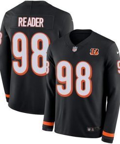 Nike Cincinnati Bengals #98 D.J. Reader Black Team Color Men's Stitched NFL Limited Therma Long Sleeve Jersey Men's