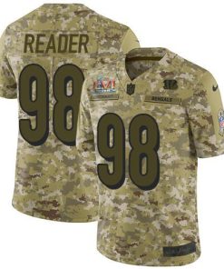 Nike Cincinnati Bengals #98 D.J. Reader Camo Super Bowl LVI Patch Men's Stitched NFL Limited 2018 Salute To Service Jersey Men's