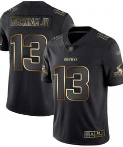 Nike Cleveland Browns #13 Odell Beckham Jr Black/Gold Men's Stitched NFL Vapor Untouchable Limited Jersey Men's