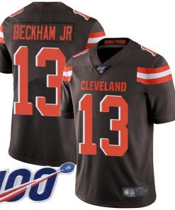 Nike Cleveland Browns #13 Odell Beckham Jr Brown Team Color Men's Stitched NFL 100th Season Vapor Limited Jersey Men's