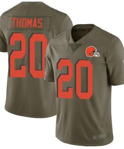 Nike Cleveland Browns #20 Tavierre Thomas Olive Men's Stitched NFL Limited 2017 Salute To Service Jersey Men's
