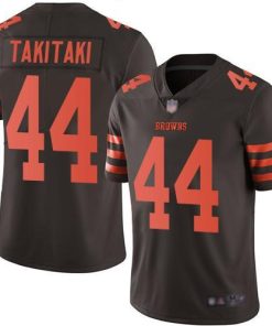 Nike Cleveland Browns #44 Sione Takitaki Brown Men's Stitched NFL Limited Rush Jersey Men's