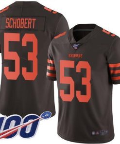 Nike Cleveland Browns #53 Joe Schobert Brown Men's Stitched NFL Limited Rush 100th Season Jersey Men's