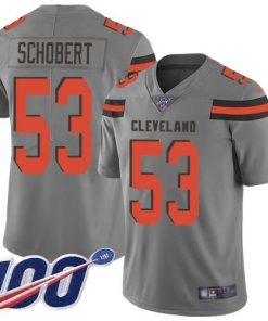 Nike Cleveland Browns #53 Joe Schobert Gray Men's Stitched NFL Limited Inverted Legend 100th Season Jersey Men's