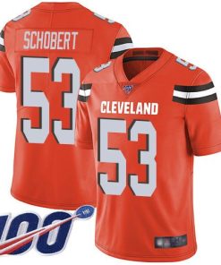 Nike Cleveland Browns #53 Joe Schobert Orange Alternate Men's Stitched NFL 100th Season Vapor Limited Jersey Men's