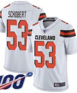 Nike Cleveland Browns #53 Joe Schobert White Men's Stitched NFL 100th Season Vapor Limited Jersey Men's