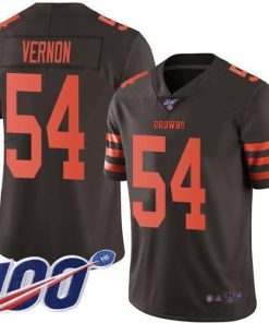 Nike Cleveland Browns #54 Olivier Vernon Brown Men's Stitched NFL Limited Rush 100th Season Jersey Men's