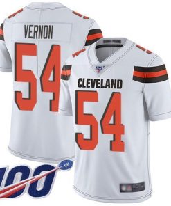 Nike Cleveland Browns #54 Olivier Vernon White Men's Stitched NFL 100th Season Vapor Limited Jersey Men's