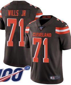 Nike Cleveland Browns #71 Jedrick Wills JR Brown Team Color Men's Stitched NFL 100th Season Vapor Untouchable Limited Jersey Men's