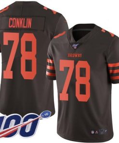 Nike Cleveland Browns #78 Jack Conklin Brown Men's Stitched NFL Limited Rush 100th Season Jersey Men's