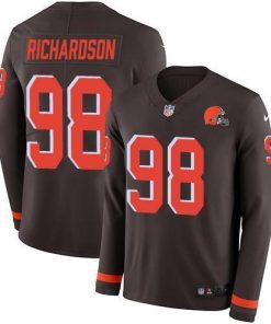 Nike Cleveland Browns #98 Sheldon Richardson Brown Team Color Men's Stitched NFL Limited Therma Long Sleeve Jersey Men's