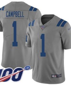 Nike Colts #1 Parris Campbell Gray Men's Stitched NFL Limited Inverted Legend 100th Season Jersey