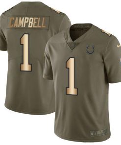 Nike Colts #1 Parris Campbell Olive/Gold Men's Stitched NFL Limited 2017 Salute To Service Jersey
