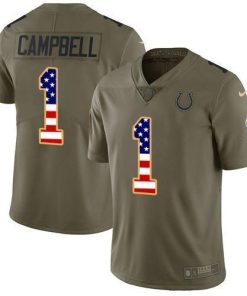 Nike Colts #1 Parris Campbell Olive/USA Flag Men's Stitched NFL Limited 2017 Salute To Service Jersey
