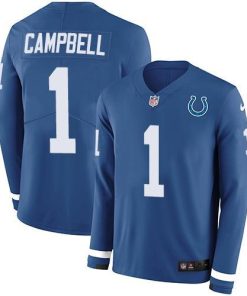 Nike Colts #1 Parris Campbell Royal Blue Team Color Men's Stitched NFL Limited Therma Long Sleeve Jersey