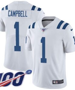 Nike Colts #1 Parris Campbell White Men's Stitched NFL 100th Season Vapor Limited Jersey