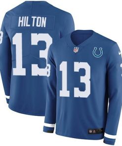 Nike Colts #13 T.Y. Hilton Royal Blue Team Color Men's Stitched NFL Limited Therma Long Sleeve Jersey