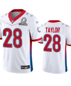 Nike Colts #28 Jonathan Taylor Men's NFL 2022 AFC Pro Bowl Game Jersey White