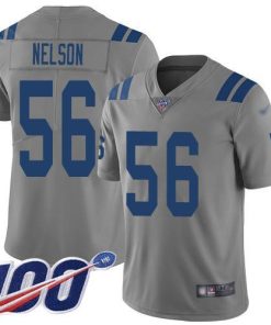 Nike Colts #56 Quenton Nelson Gray Men's Stitched NFL Limited Inverted Legend 100th Season Jersey