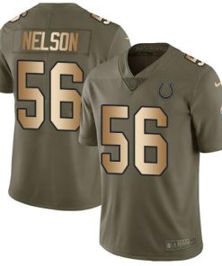 Nike Colts #56 Quenton Nelson Olive/Gold Men's Stitched NFL Limited 2017 Salute To Service Jersey