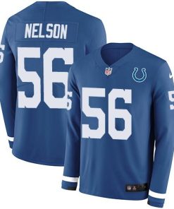 Nike Colts #56 Quenton Nelson Royal Blue Team Color Men's Stitched NFL Limited Therma Long Sleeve Jersey