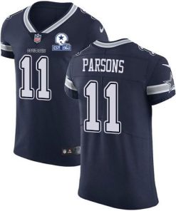 Nike Cowboys #11 Micah Parsons Navy Blue Team Color Men's Stitched With Established In 1960 Patch NFL Vapor Untouchable Elite Jersey