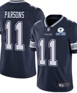 Nike Cowboys #11 Micah Parsons Navy Blue Team Color Men's Stitched With Established In 1960 Patch NFL Vapor Untouchable Limited Jersey