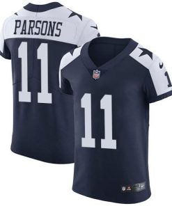 Nike Cowboys #11 Micah Parsons Navy Blue Thanksgiving Men's Stitched NFL Vapor Untouchable Throwback Elite Jersey