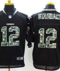 Nike Cowboys #12 Roger Staubach Black Men's Stitched NFL Elite Camo Fashion Jersey