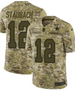 Nike Cowboys #12 Roger Staubach Camo Men's Stitched NFL Limited 2018 Salute To Service Jersey