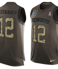 Nike Cowboys #12 Roger Staubach Green Men's Stitched NFL Limited Salute To Service Tank Top Jersey
