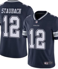 Nike Cowboys #12 Roger Staubach Navy Blue Team Color Men's Stitched NFL Vapor Untouchable Limited Jersey