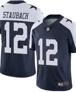 Nike Cowboys #12 Roger Staubach Navy Blue Thanksgiving Men's Stitched NFL Vapor Untouchable Limited Throwback Jersey