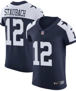 Nike Cowboys #12 Roger Staubach Navy Blue Thanksgiving Men's Stitched NFL Vapor Untouchable Throwback Elite Jersey