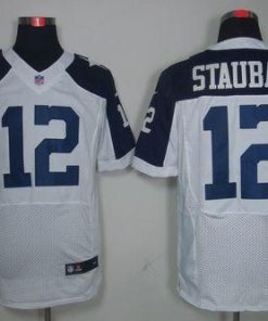 Nike Cowboys #12 Roger Staubach White Thanksgiving Throwback Men's Stitched NFL Elite Jersey