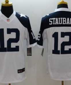 Nike Cowboys #12 Roger Staubach White Thanksgiving Throwback Men's Stitched NFL Limited Jersey