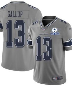 Nike Cowboys #13 Michael Gallup Gray Men's Stitched With Established In 1960 Patch NFL Limited Inverted Legend Jersey