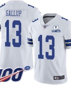 Nike Cowboys #13 Michael Gallup White Men's Stitched With Established In 1960 Patch NFL 100th Season Vapor Untouchable Limited Jersey