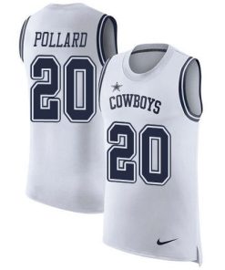 Nike Cowboys #20 Tony Pollard White Men's Stitched NFL Limited Rush Tank Top Jersey