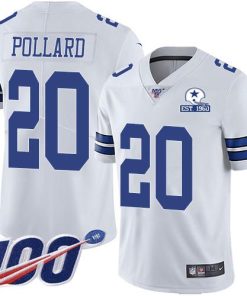Nike Cowboys #20 Tony Pollard White Men's Stitched With Established In 1960 Patch NFL 100th Season Vapor Untouchable Limited Jersey