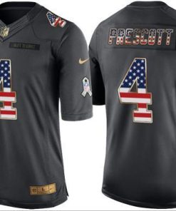 Nike Cowboys #4 Dak Prescott Black Men's Stitched NFL Limited USA Flag Salute To Service Jersey