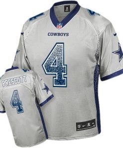 Nike Cowboys #4 Dak Prescott Grey Men's Stitched NFL Elite Drift Fashion Jersey