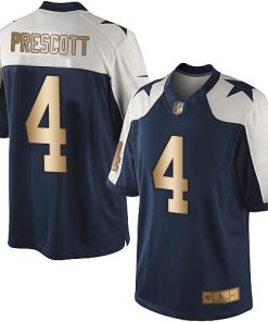 Nike Cowboys #4 Dak Prescott Navy Blue Thanksgiving Men's Stitched NFL Limited Gold Jersey