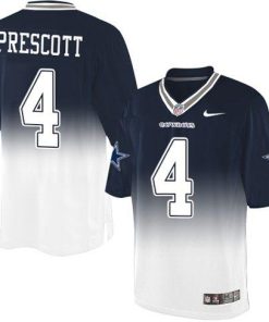 Nike Cowboys #4 Dak Prescott Navy Blue/White Men's Stitched NFL Elite Fadeaway Fashion Jersey